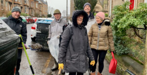 Residents cleaning Leamingon Terrace
